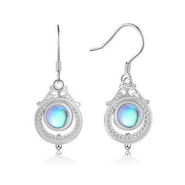 MOONSTONE EARRINGS - HANGING MOON